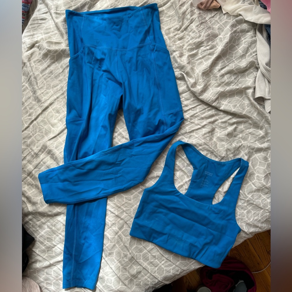 Girlfriend collective blue set XS